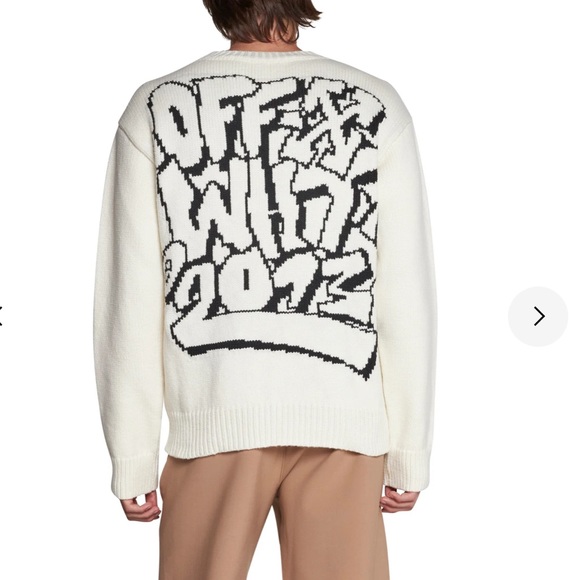 NWT Off-White Logo Intarsia Long-Sleeved Jumper - Picture 4 of 17